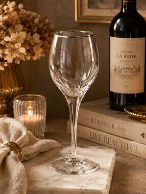 Bohemia Crystal Rimmed Wine Glasses Set Of 4